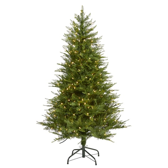 5ft. Pre-Lit Wisconsin Fir Artificial Christmas Tree, Clear LED Lights